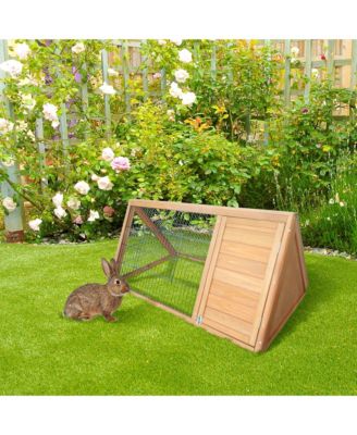 46" x 24" Wooden A-Frame Outdoor Rabbit Cage Small Animal Hutch,