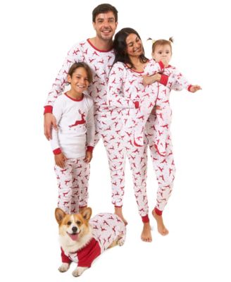 Matching Family White Reindeer Cotton Christmas Pajamas