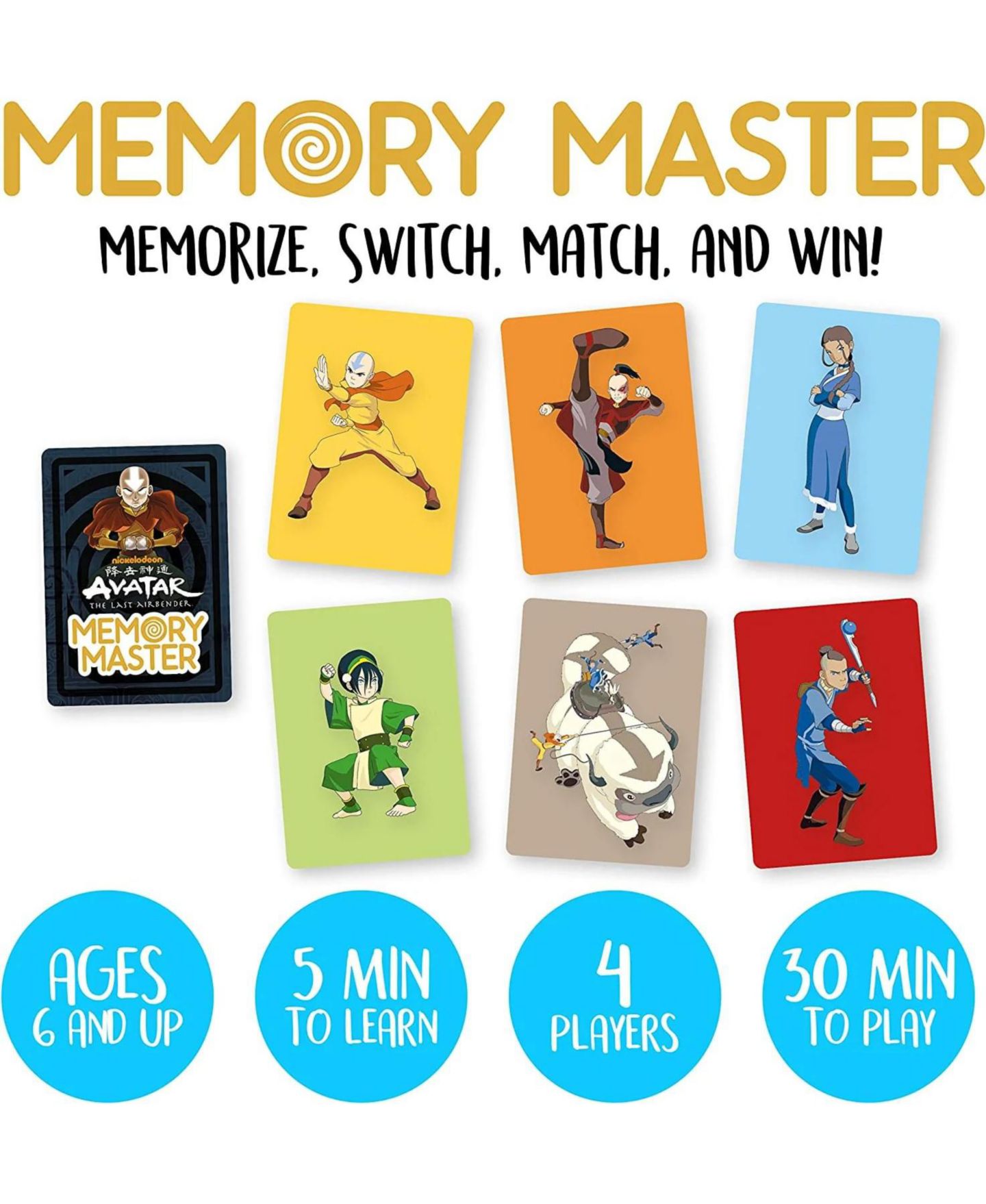 Карточная игра NMR Distribution «Аватар: Легенда об Аанге» Memory Master, 108 карт — фото 2