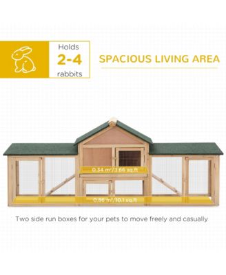 83" Wooden Rabbit Hutch House with Run