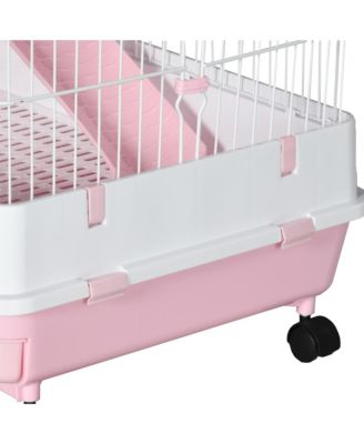 32"L 6-Level Small Animal Cage with Lockable Wheels, Tray,