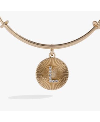 Pave Starburst Texture Initial Bangle Bracelet