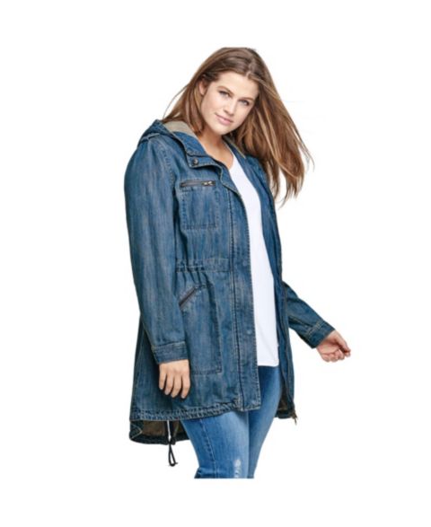 Женские куртки ellos Hooded Anorak Denim Jacket