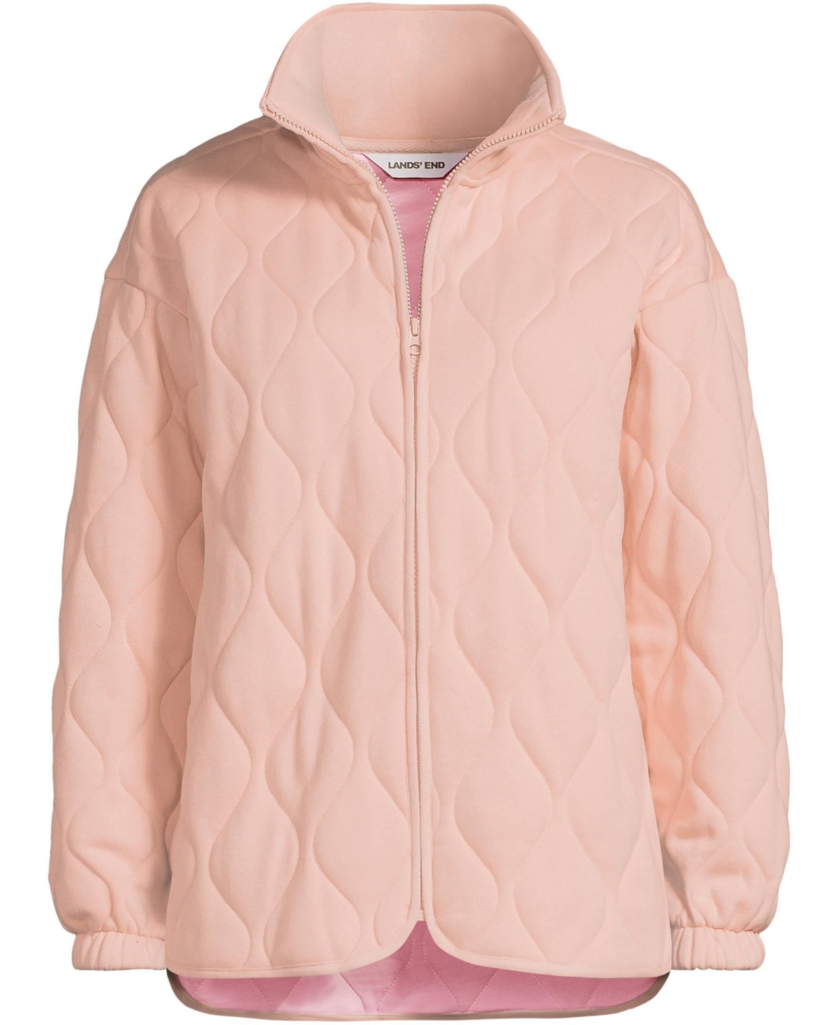 Lands' End Women's RainDefense Serious Sweats Quilted Full Zip Jacket