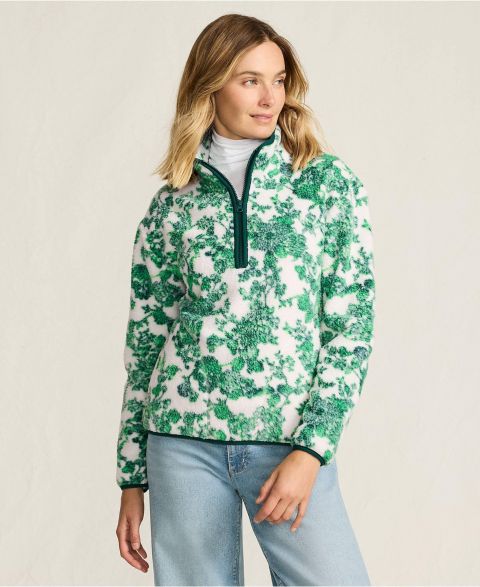 Женские свитеры Lands' End Women's Print Half Zip Cozy High Pile Fleece Pullover