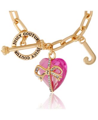 Heart Stone & J Charm Bracelet