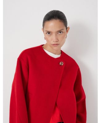 Women's Wool Double Faced Collarless Jacket