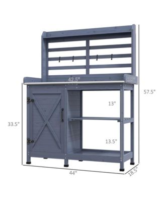 Durable Wooden Garden Workbench with Open Storage for Tools and Plants