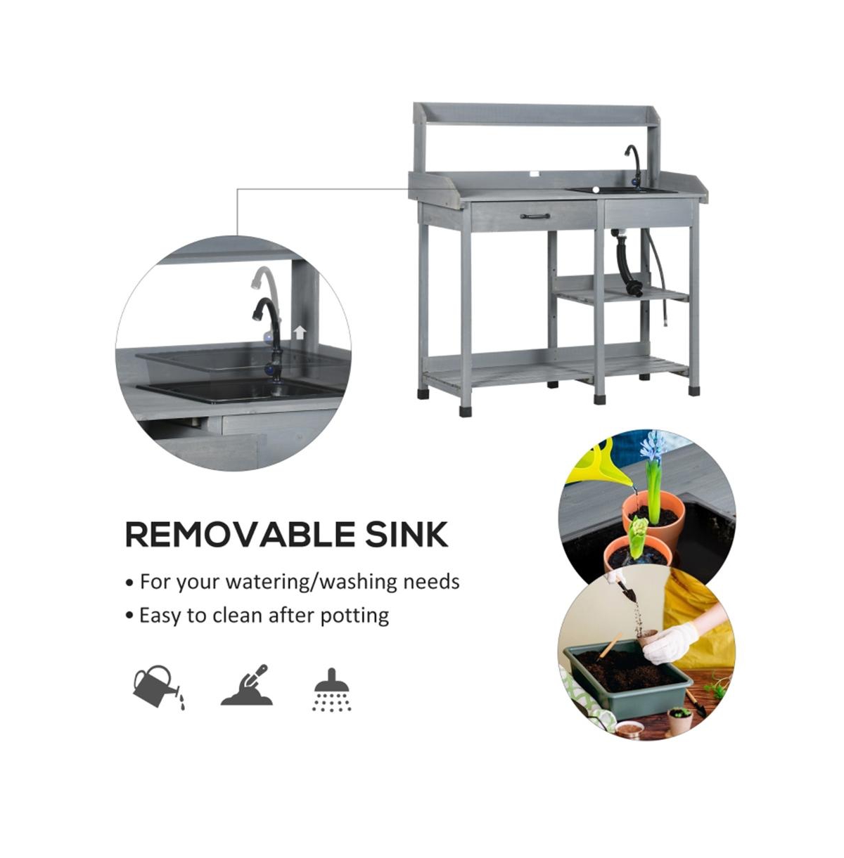 Practical Garden Workbench with Open Storage for Outdoor Tasks