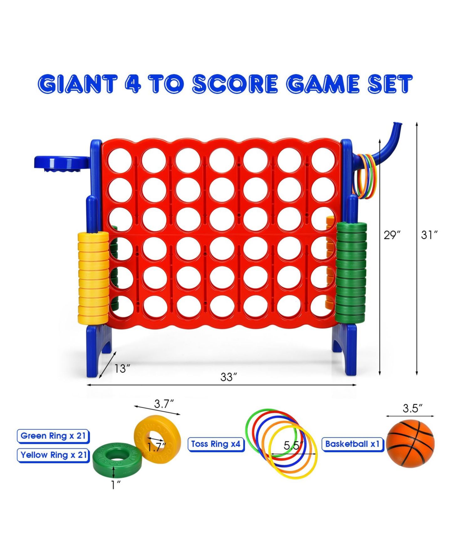 Детские игрушки SUGIFT Giant 4-to-Score 3-in-1 Game Set, Ages 3+, цвет: Синий — фото 2
