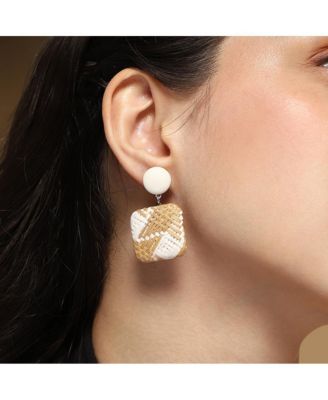 Women's The Rattan Drop Earrings - Tan Brown