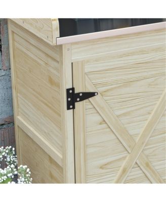 Outdoor Potting Bench with Open Shelf Storage for Gardening Needs