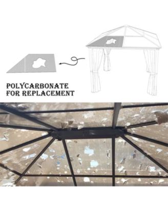 6Pcs 62'' (W) x 28'' (L) x 0.2'' Polycarbonate Gazebo Proof Panels,  Waterproof UV Protected Reinforced Sheets, Twin-Wall Bronze Sheets