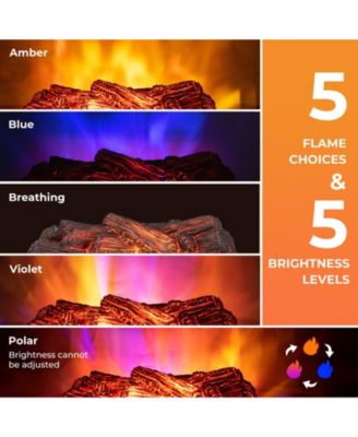 26 Inches Infrared Quartz Electric Fireplace with Realistic Pinewood Ember Bed