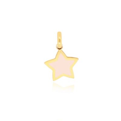 Pink Pearl Star Charm 14K Gold