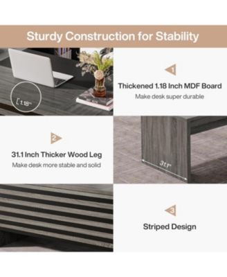 62.2" Gaming Table,Executive Desk with Mobile File Cabinet, L-Shaped Office Desk with Storage Shelves