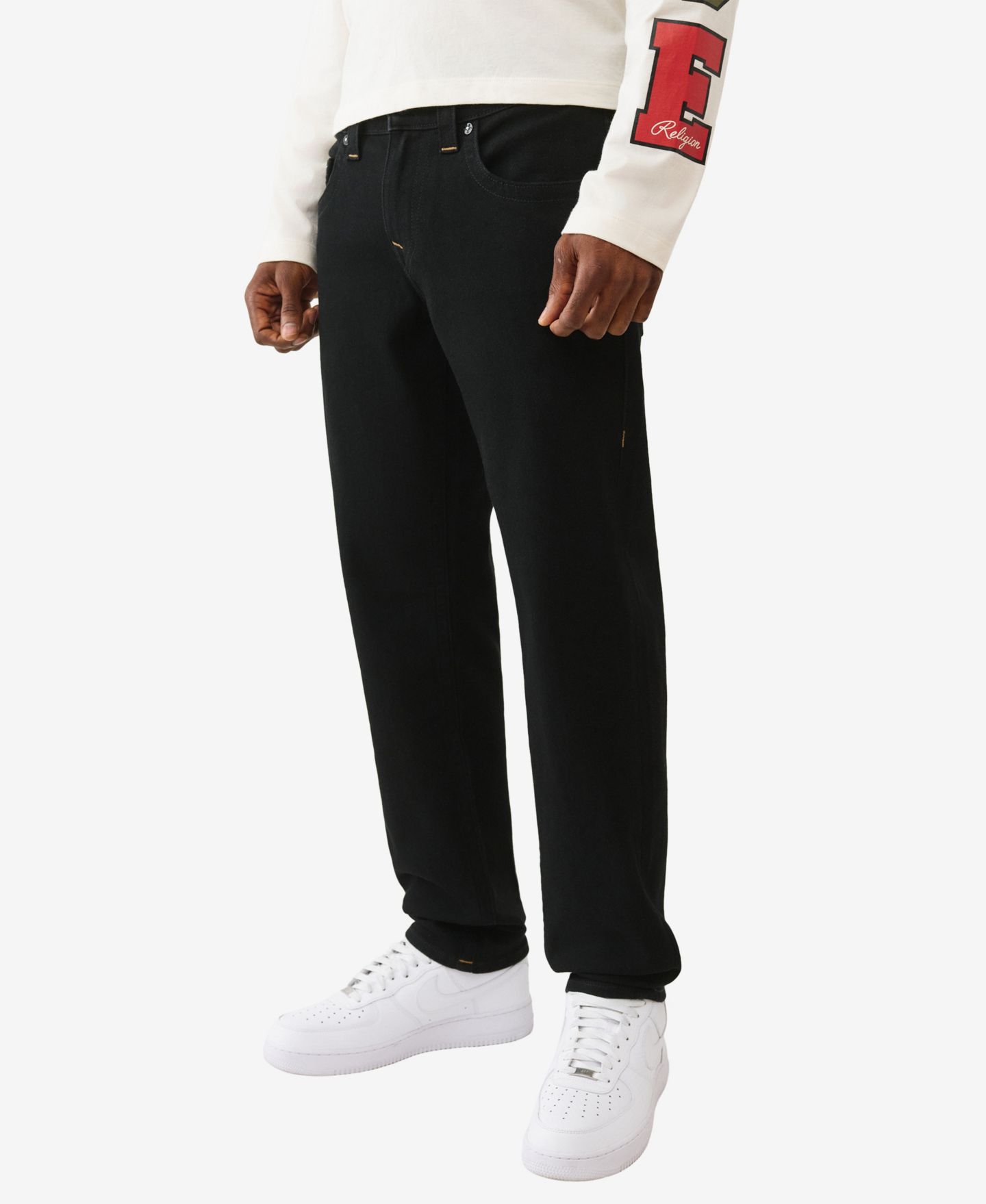 Мужские джинсы True Religion Geno узкого кроя, цвет: Чёрный — фото 2