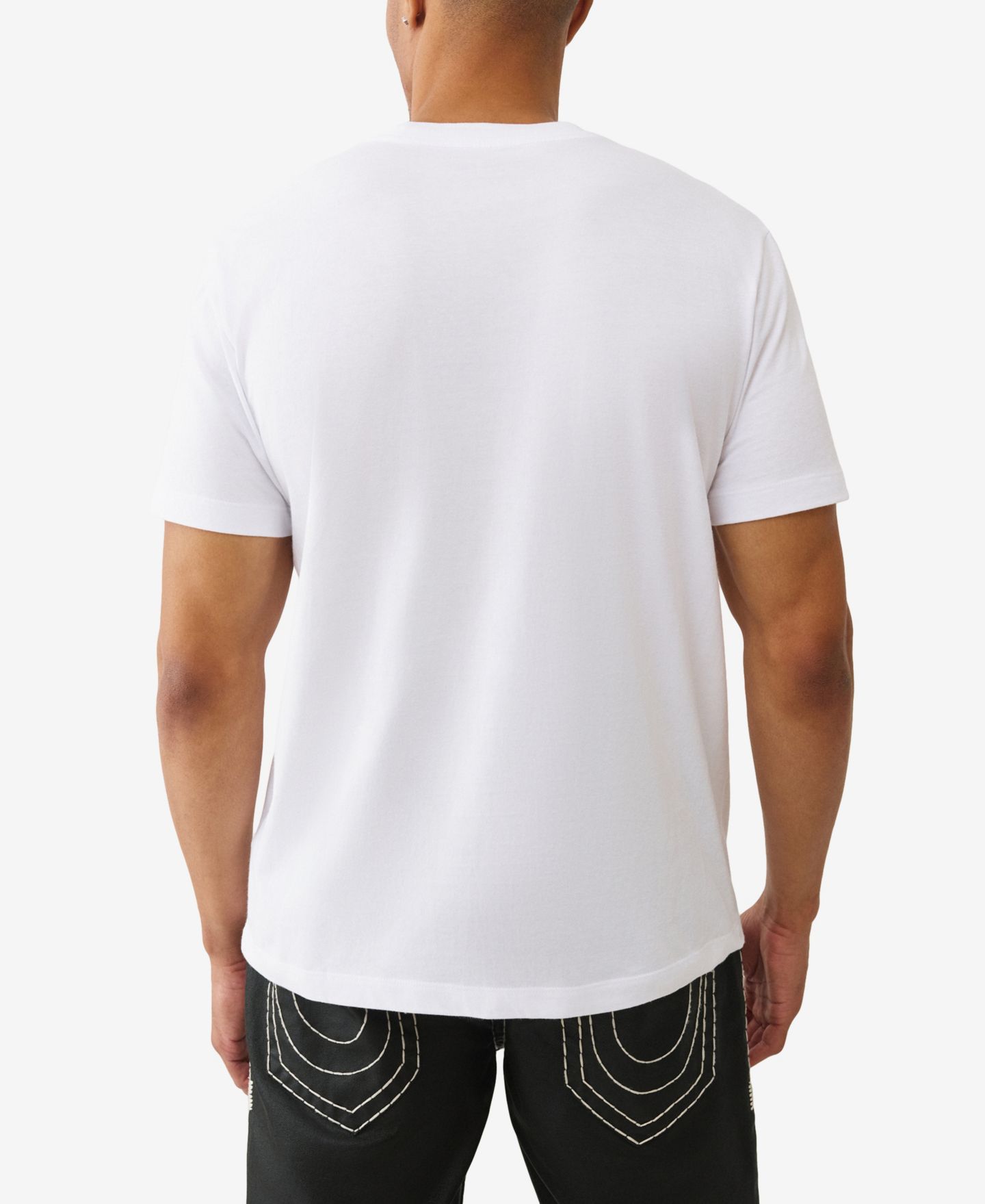 Мужская футболка True Religion World Tour Heritage Logo Crewneck, цвет: Оптический белый — фото 3
