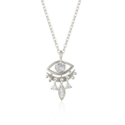 Sterling Silver Eye Evil Eye Pendant Necklace