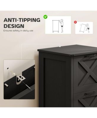 Vertical File Cabinet with 2 Drawers for A4 Letter Size, Light