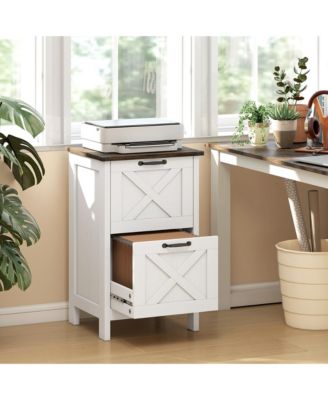 Vertical File Cabinet with 2 Drawers for A4 Letter Size, Light