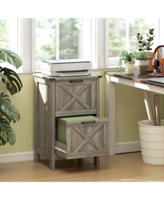 Vertical File Cabinet with 2 Drawers for A4 Letter Size, Light