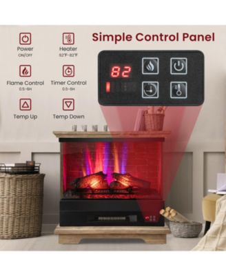 27 Inch Freestanding Fireplace with Remote Control