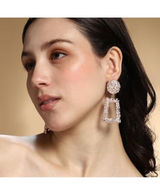 Women's The Corroded-Quad Drop Earrings - Rose Gold