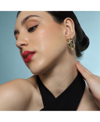 Women's The Strokes Hoop Earrings - California Gold