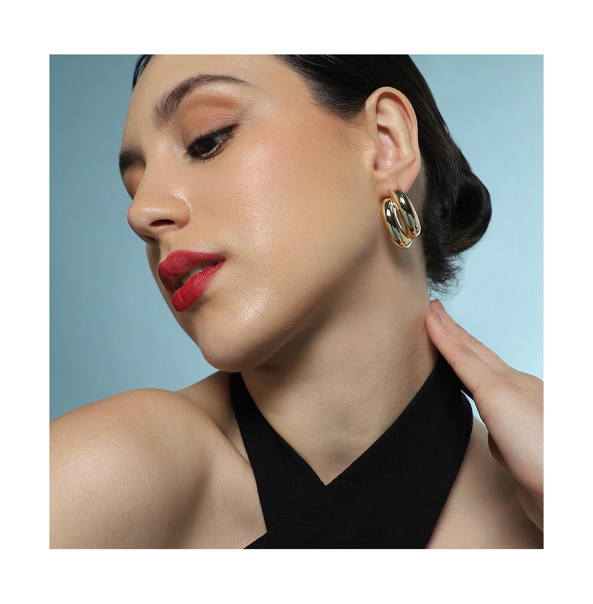 Women's The Strokes Hoop Earrings - California Gold