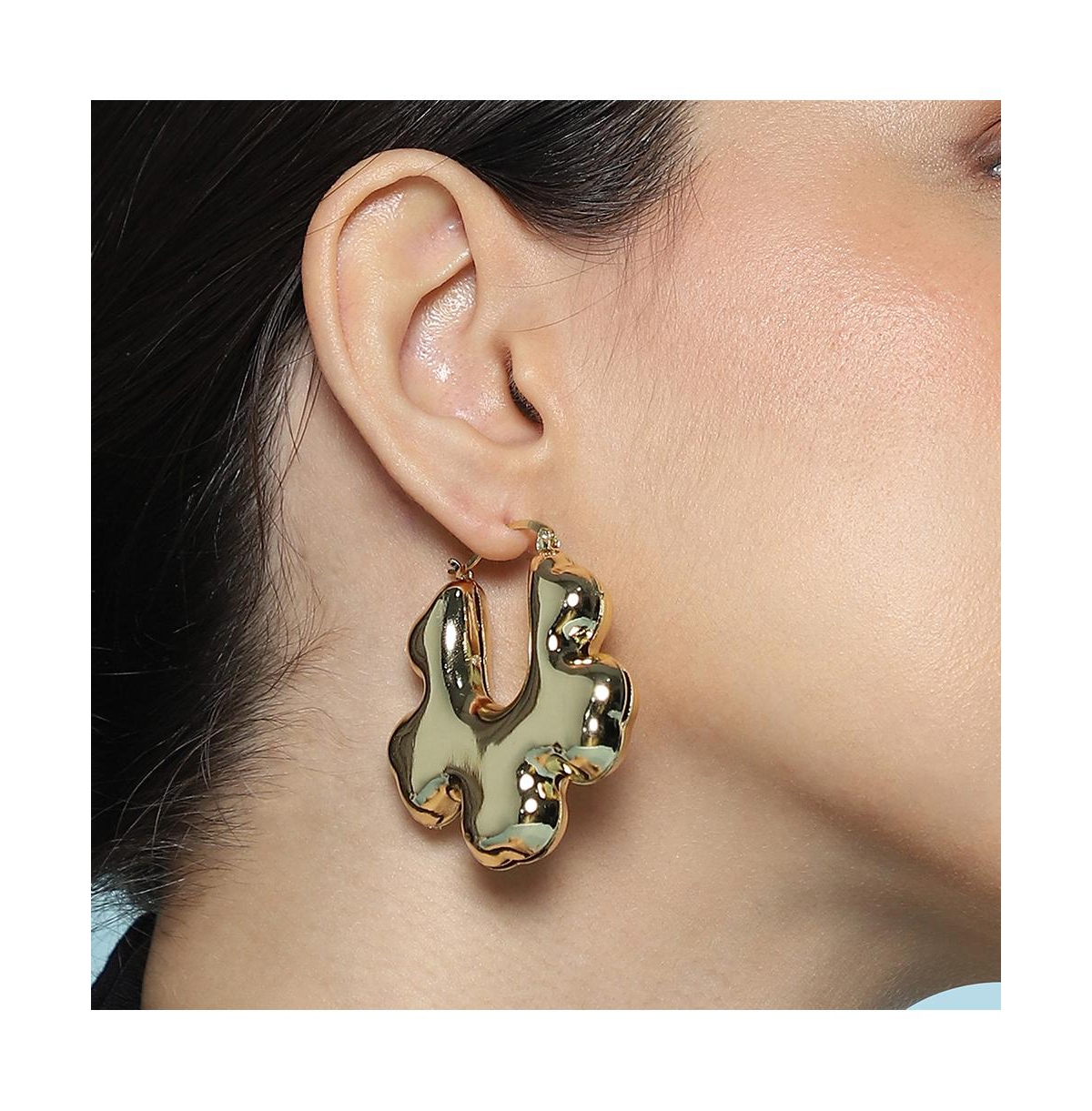 Women's The Puffer-Bolt Hoop Earrings - California Gold