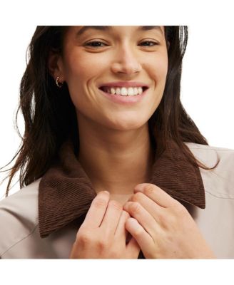 Women's Active Contrast Collar Oversized Jacket