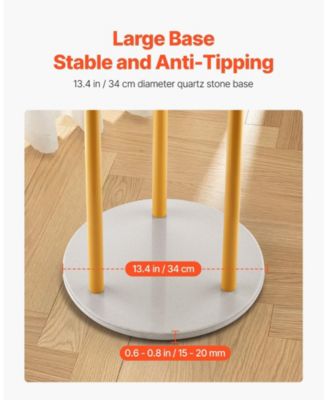 Freestanding Coat Rack Stand with Quartz Stone Base and 9 Hooks