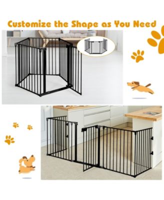 115 Inch Length 5 Panel Adjustable Wide Fireplace Fence