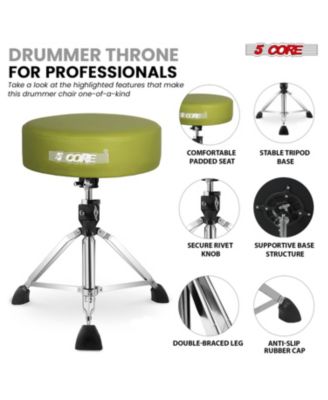 Drum Throne 4" Thick Padded Guitar Stool 441Lb Capacity 20-26” Adjustable Drummer Chair