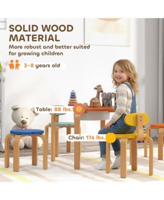 Kids Table and Chairs Set, 5 Piece Toddler Table and Chair Set