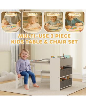 Kids Desk and Chair Set, Activity Craft Table for 3-8,