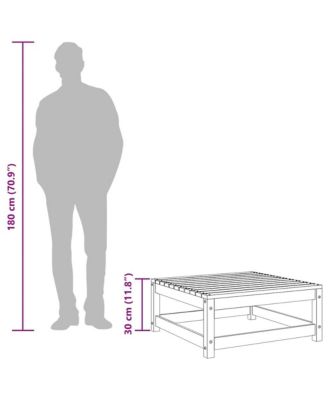Footstool Natural Pine Solid Pinewood 27.6 x 27.6 in Modular