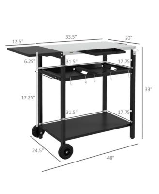 All-in-One Outdoor Bar Cart and Grill Station for Patio