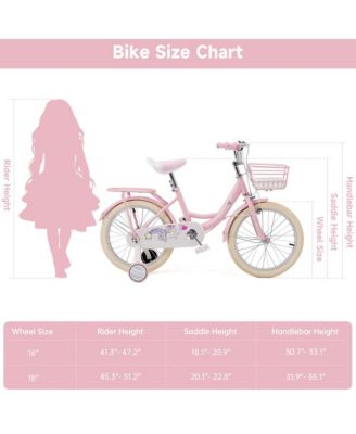 16-Inch Unicorn Kids Bike, Durable & Adjustable to Grow with Your Child for Ages 5-9