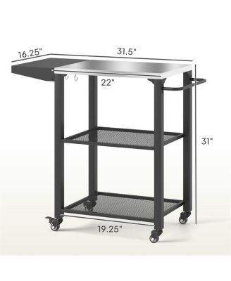 Multi-Functional Camping and Grill Cart for Outdoor Patio