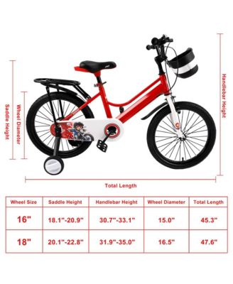 16-Inch Kids Bike with Anti-Pinch Chain Guard & Anti-Tip Training Wheels for All-Round Protection
