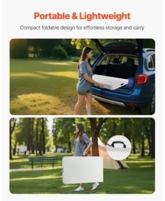 Lightweight 8 Ft Portable Folding Table with Handle for Easy Transport