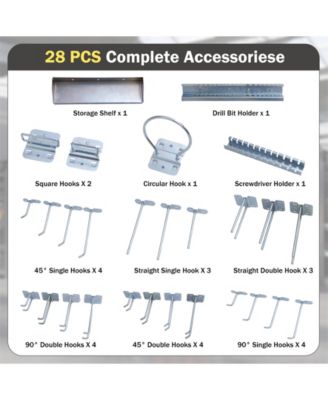 Wall-Mounted Pegboard Kit with 3 Pegboards for Garage Workshop-Black