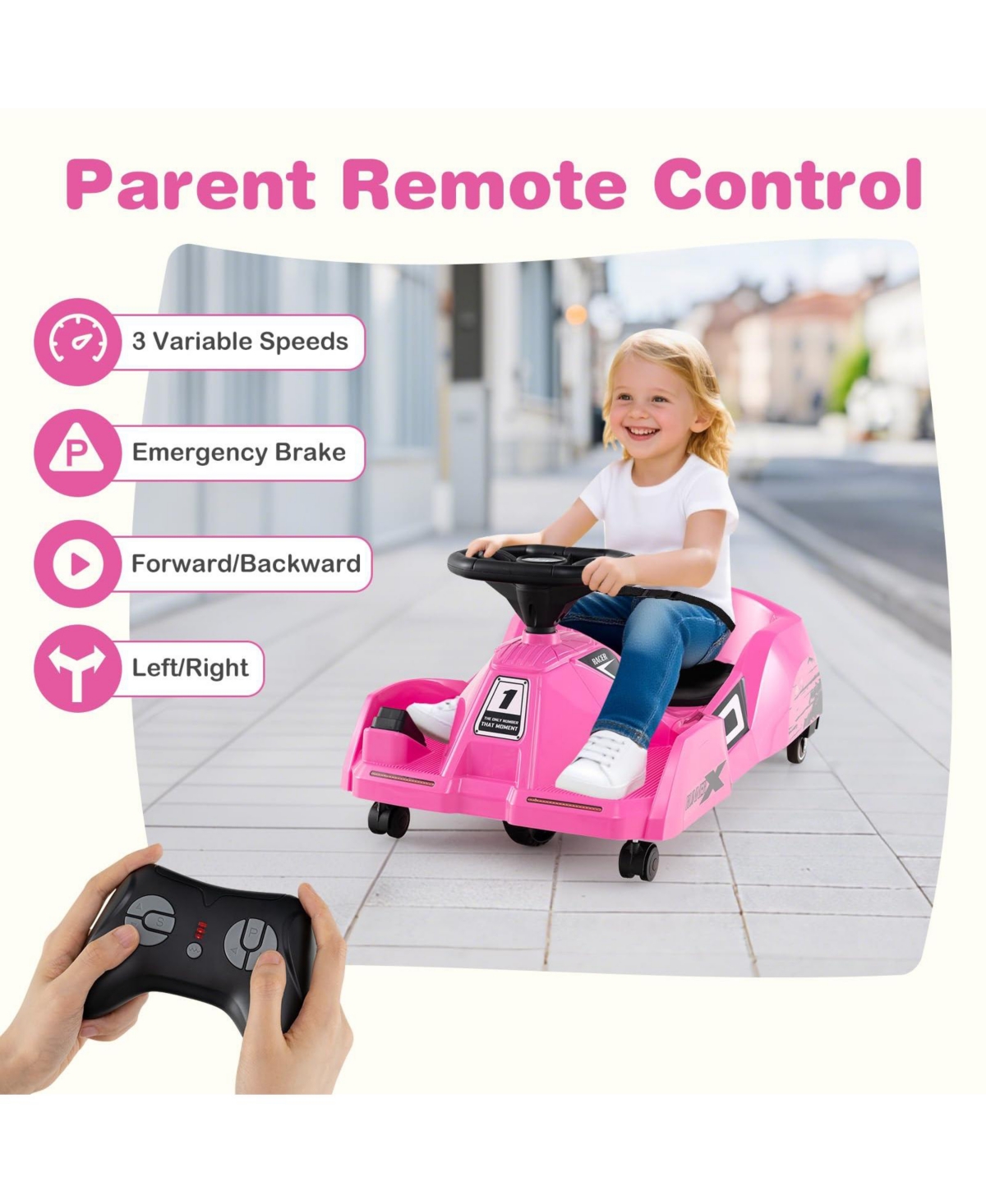 12V Electric Cleaning Go Kart with Detachable Mop and Remote Control