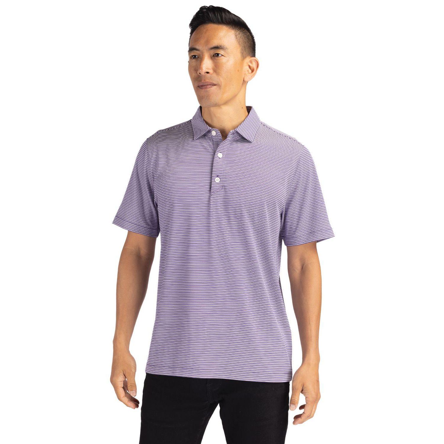 Men's Forge Eco Double Stripe Stretch Recycled Polo Shirt