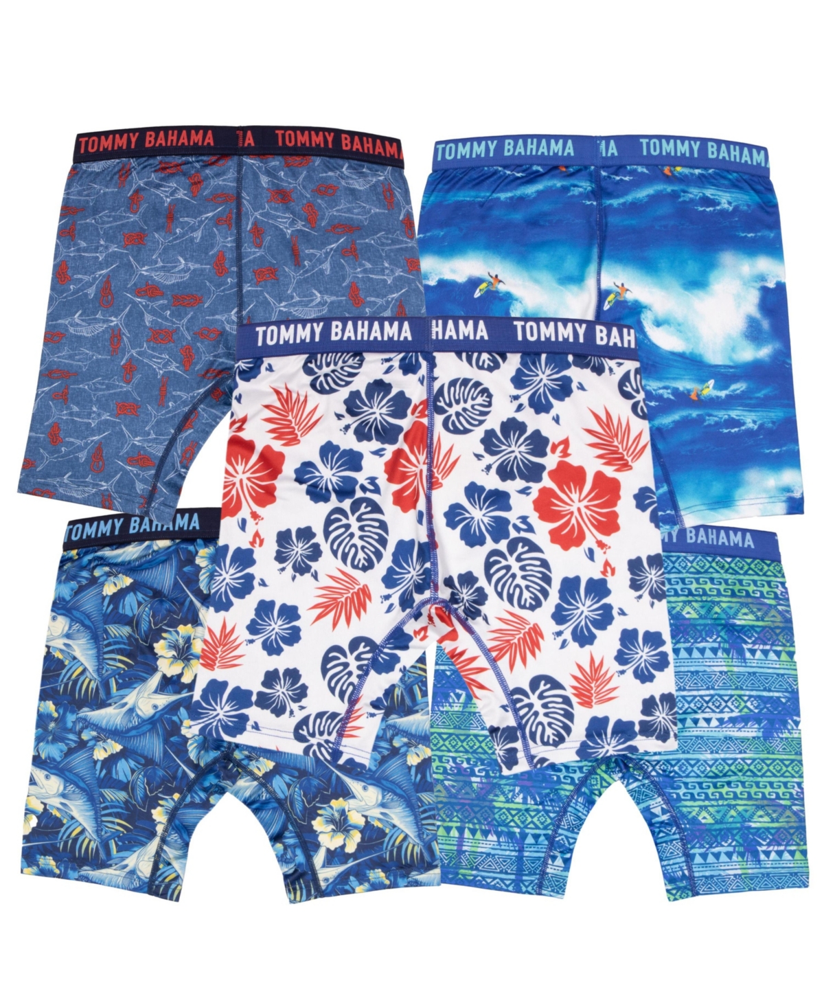 Tommy Bahama Boys 5-Pack Compression Boxer Brief Shorts