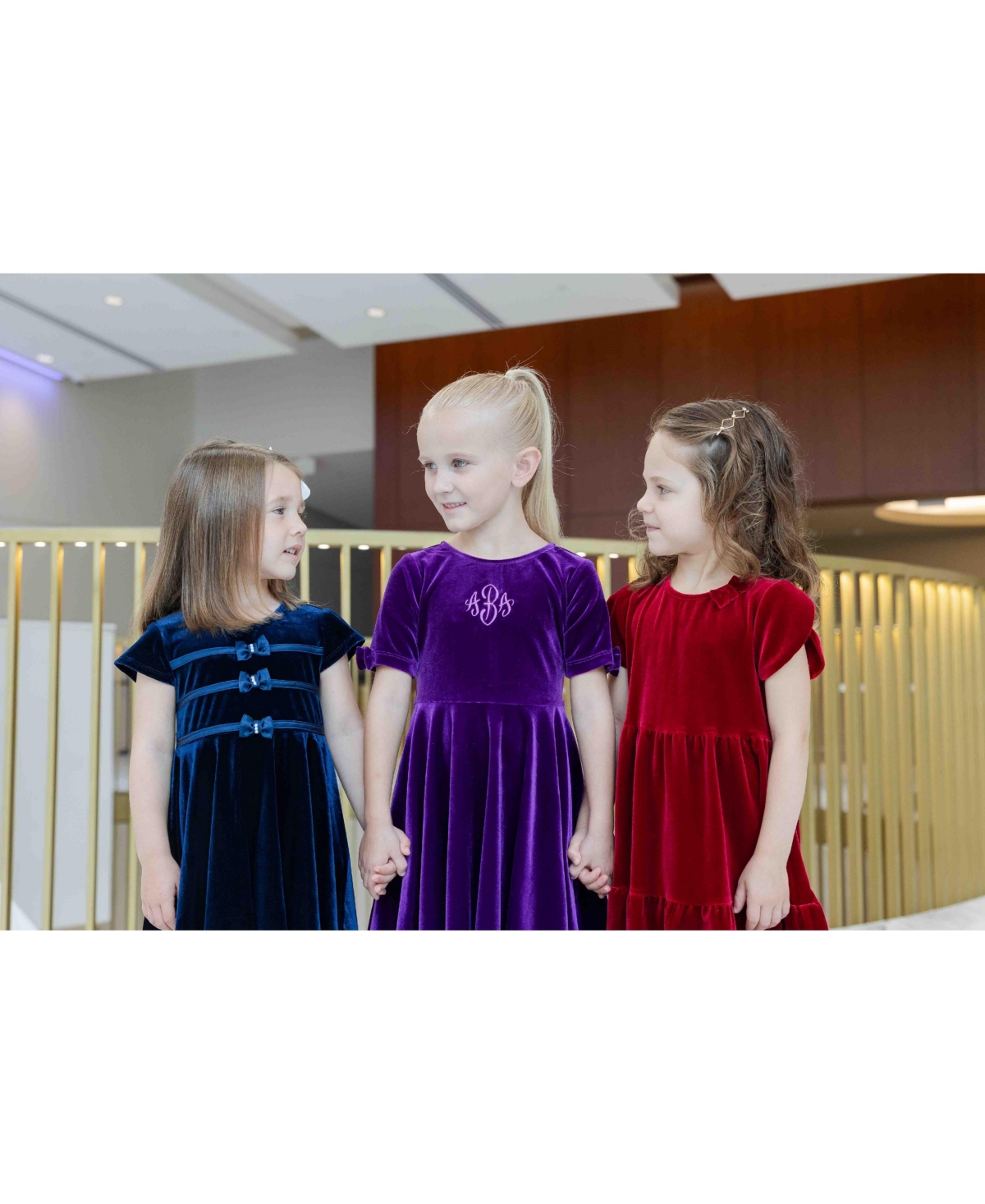 Florence Eiseman Toddler Girls Stretch Velvet Dress With Sleeve Bows