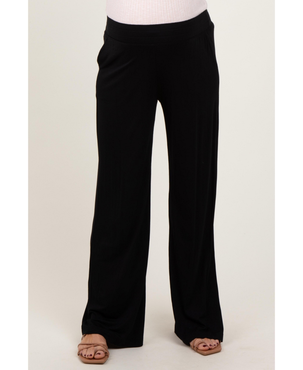 Pinkblush Maternity Black Basic Wide Leg Pocketed Pants