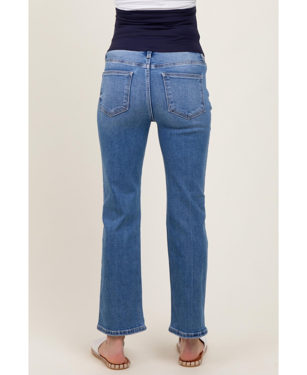 Pinkblush Maternity Blue Cropped Straight Leg Jeans